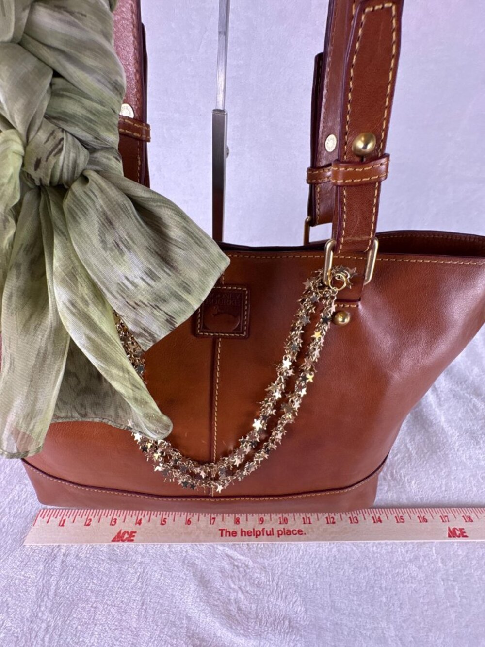 Dooney & Bourke Florentine East/West Chelsea Tote in Natural, Scarf and Chain - Picture 8 of 16